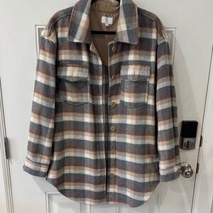Plaid Button-Up Women's Jacket